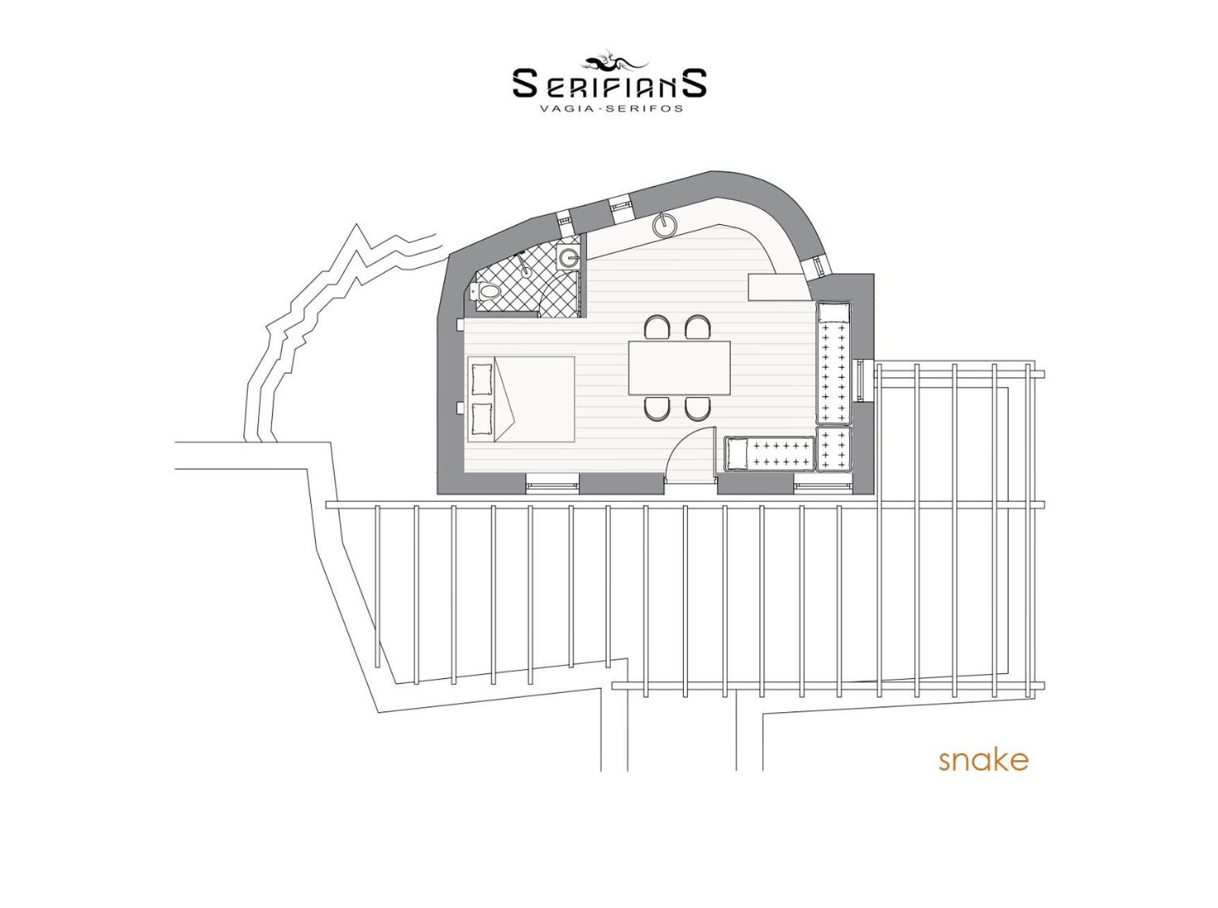 Snake House 180 Sea View - Serifians Residences Βάγια Εξωτερικό φωτογραφία